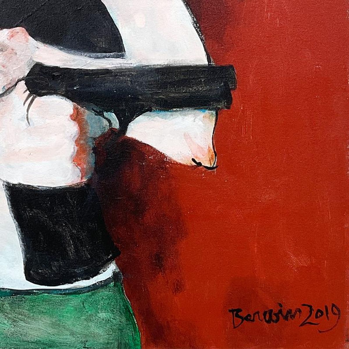 Milton Berwin (1925-2023), Original Painting on Canvas (40" x 30"), Hand Signed with Letter of Authenticity.