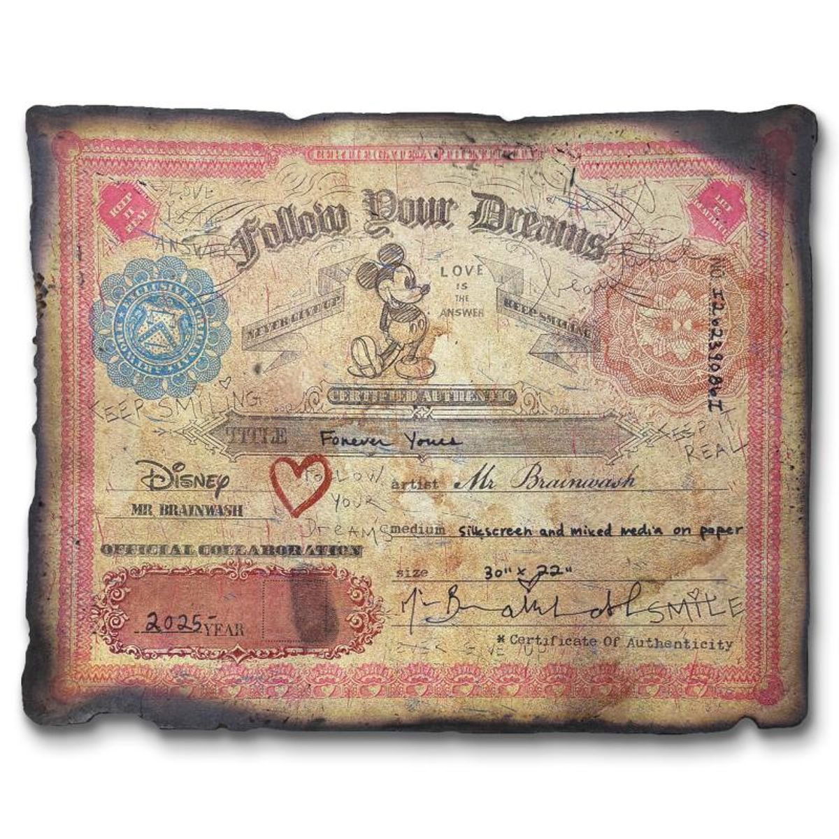 Mr. Brainwash, "Forever Yours" Framed Mixed Media Original, Hand Signed with Certificate of Authenticity.