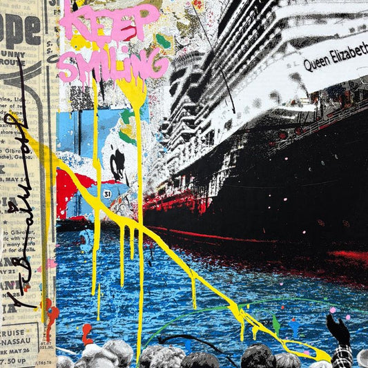 Mr Brainwash, "Queen Elizabeth" Framed Unique (UNQ) Mixed Media, Hand Signed with Certificate of Authenticity.