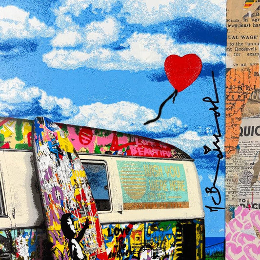 Mr Brainwash, "Let the Good Times Roll" Framed Unique (UNQ) Mixed Media, Hand Signed with Certificate of Authenticity.