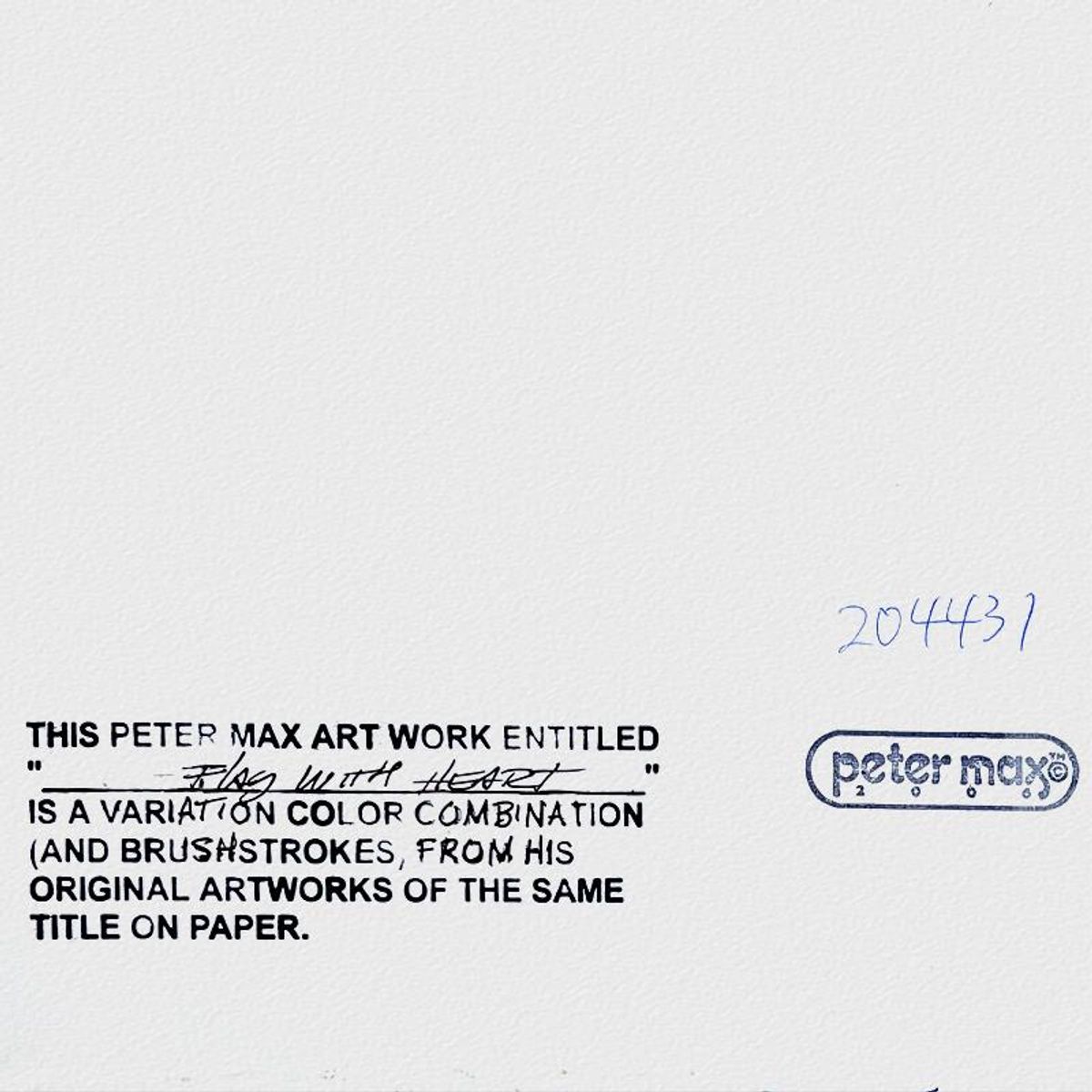 Peter Max, "Flag" Framed One-of-a-Kind Mixed Media, Hand Signed with Registration Number Certifying Authenticity.