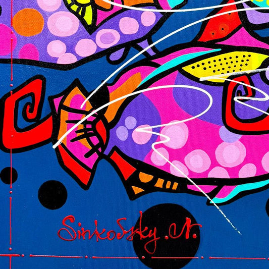 Natalia Sinkovsky, Original Acrylic Painting on Canvas, Hand Signed with Letter of Authenticity.