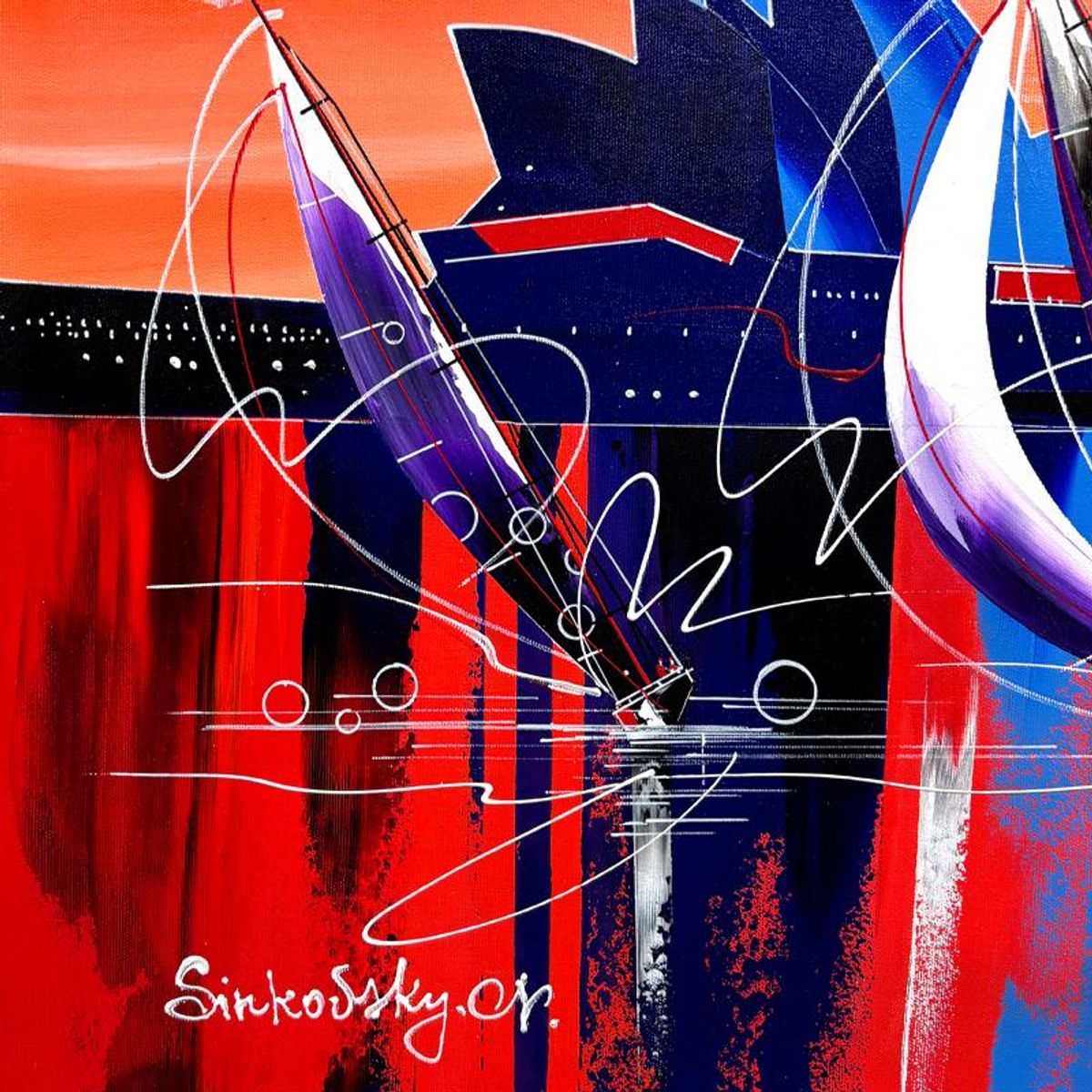 Natalia Sinkovsky, Original Acrylic Painting on Canvas, Hand Signed with Letter of Authenticity.