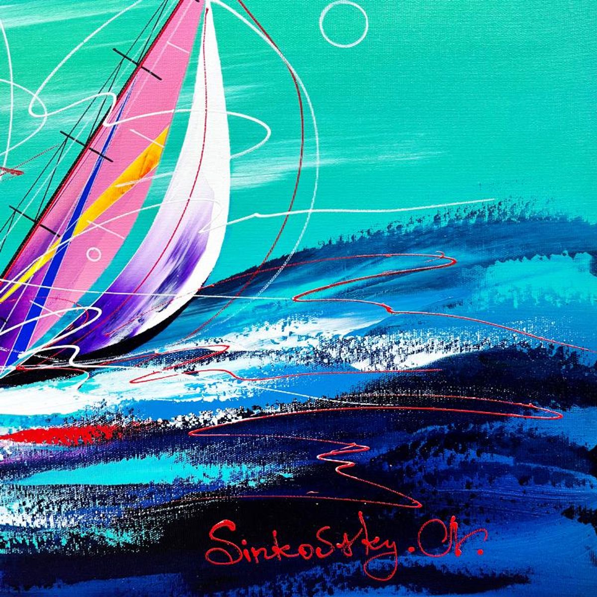 Natalia Sinkovsky, Original Acrylic Painting on Canvas, Hand Signed with Letter of Authenticity.