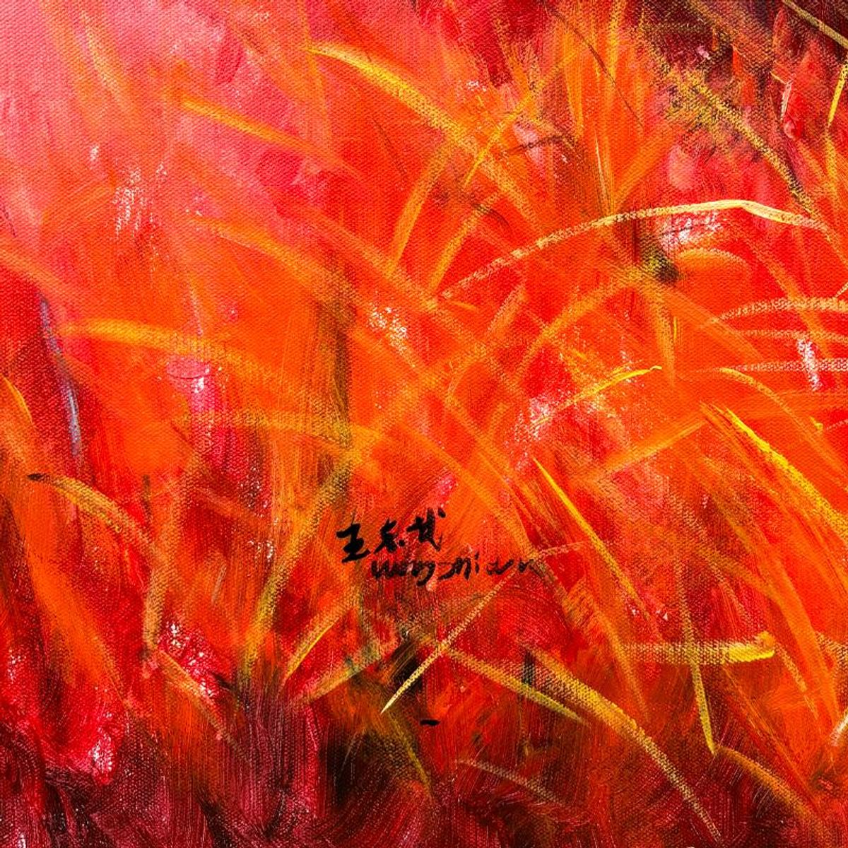 Wang, "A Rose's Lesson" Original Mixed Media Painting on Canvas, Hand Signed with Letter of Authenticity.