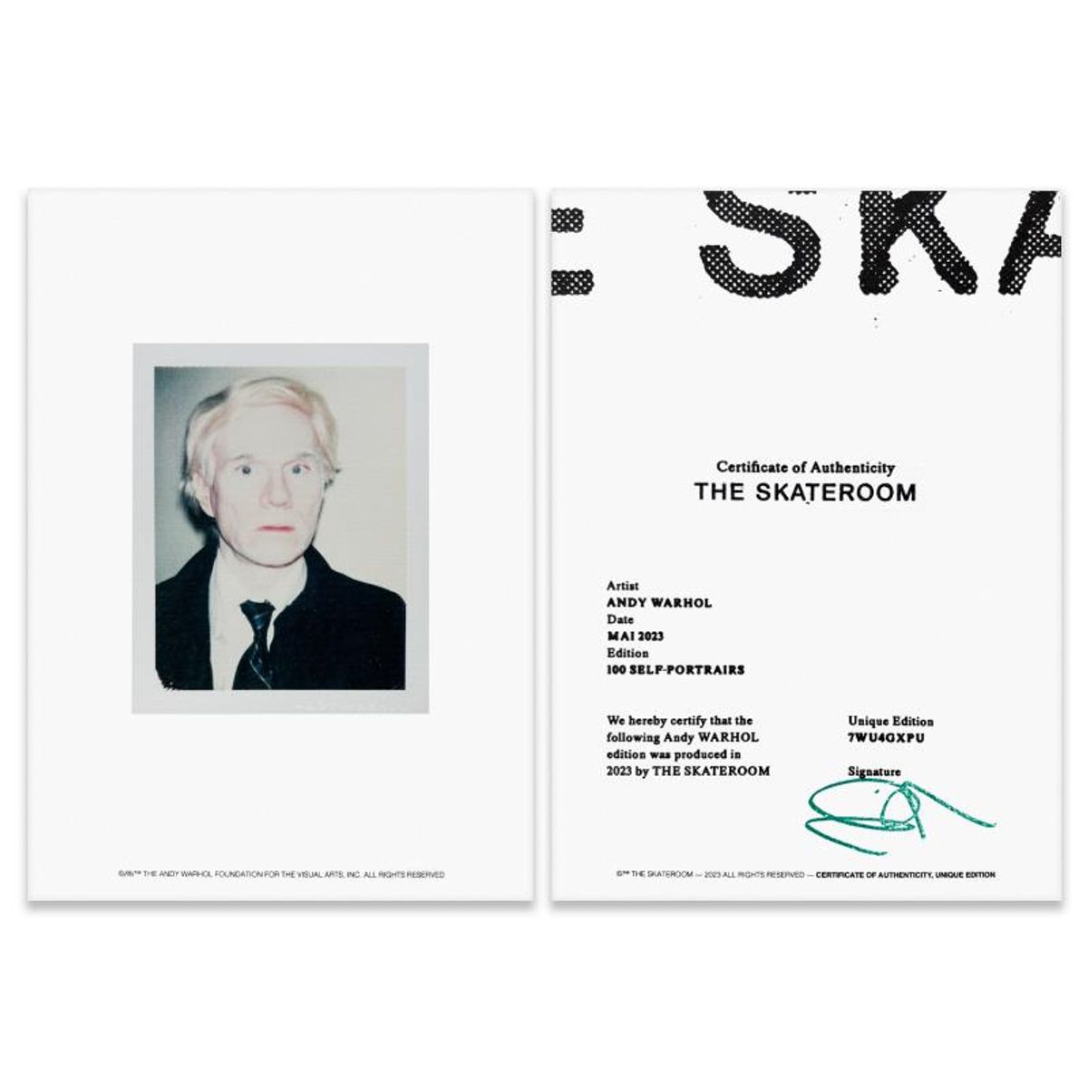 Andy Warhol (1928-1987), "Self-Portrait (Blue)" Framed One-of-a-Kind Unique Edition Skateboard, Signed Inverso with Certificate of Authenticity.