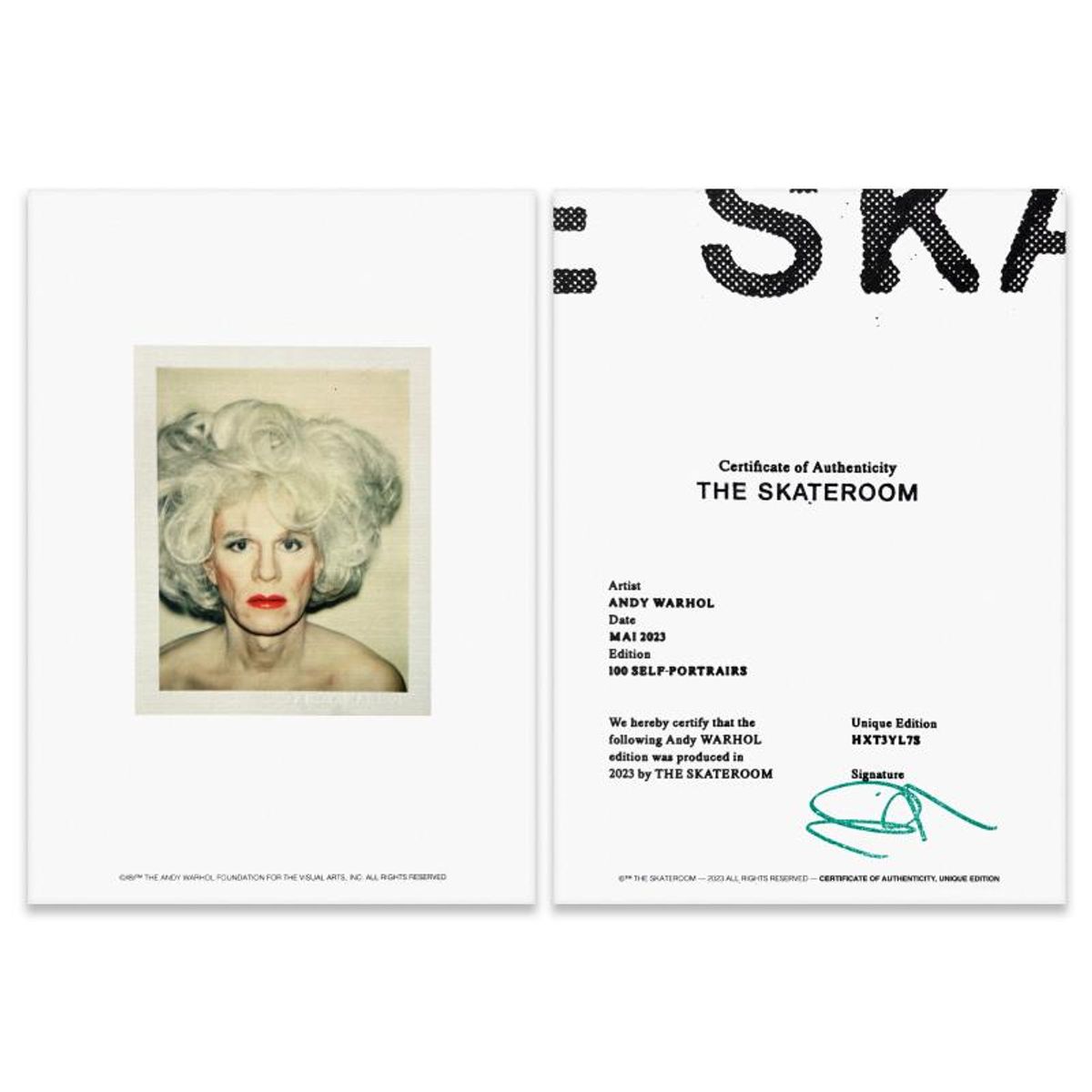 Andy Warhol (1928-1987), "Self-Portrait (Grey)" Framed One-of-a-Kind Unique Edition Skateboard, Signed Inverso with Certificate of Authenticity.