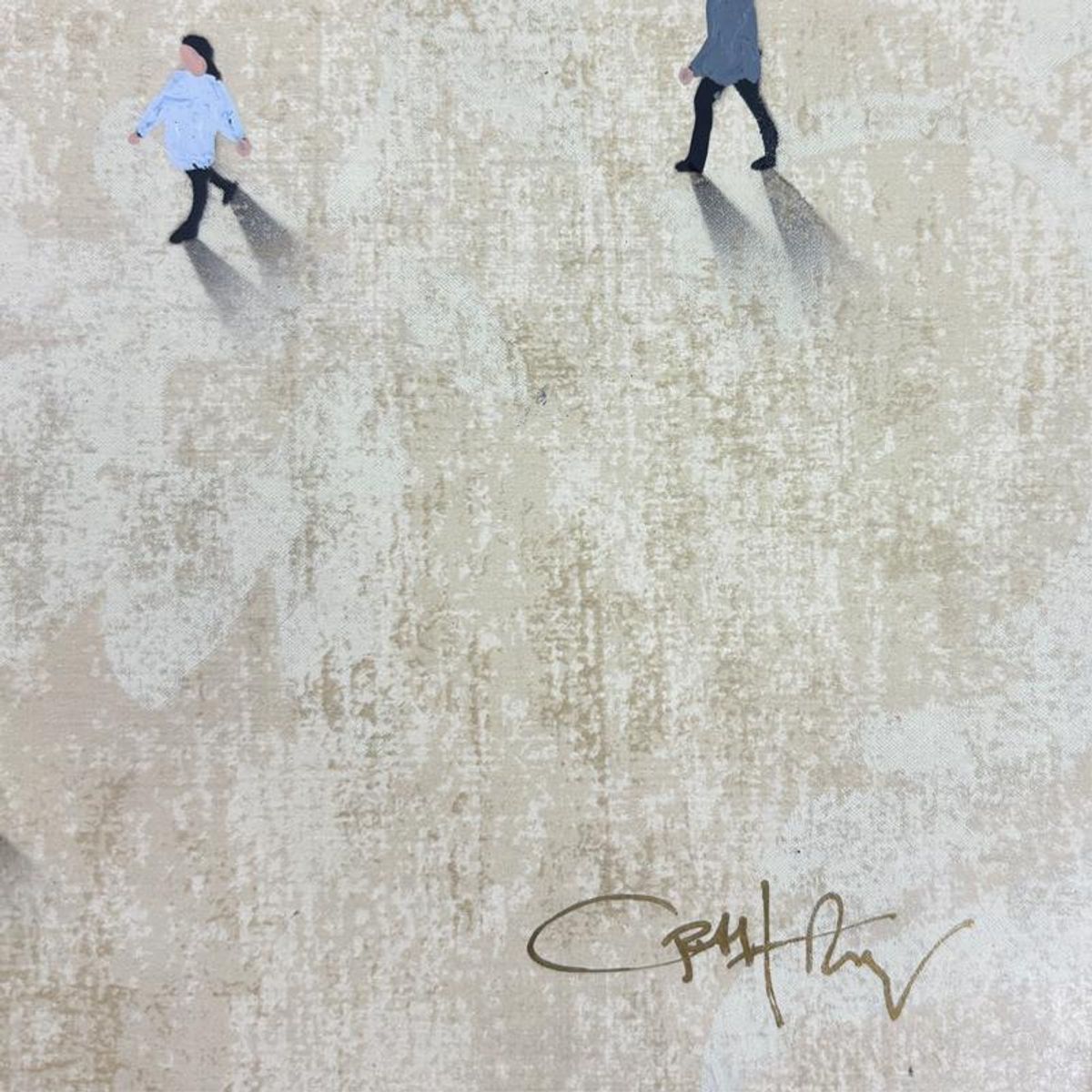 Craig Alan, "Fragments (Populous)" Framed Original Mixed Media on Vintage Wallpaper, Hand Signed with Letter of Authenticity.