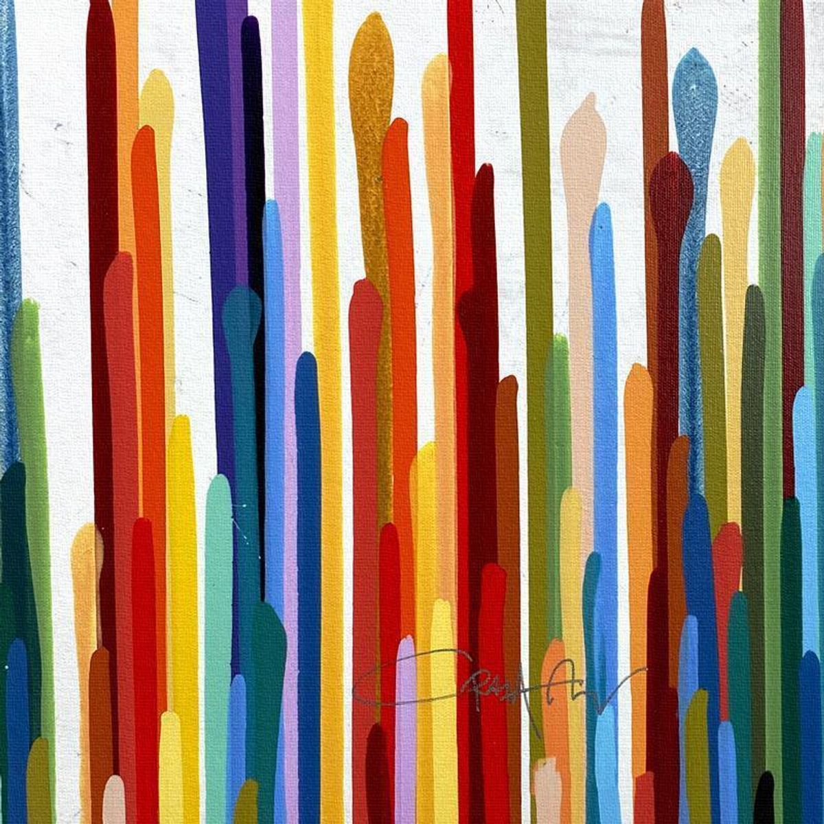 Craig Alan, "Populus: Color Gravity" Framed, Hand Signed Limited Edition Canvas with Letter of Authenticity.