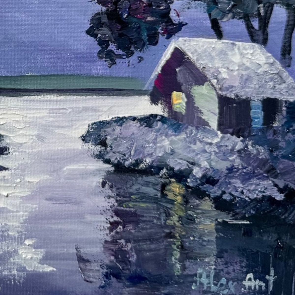 Alexander Antanenka, "Moonlight Sonata" Hand Signed Original Painting on Canvas with Letter of Authenticity.
