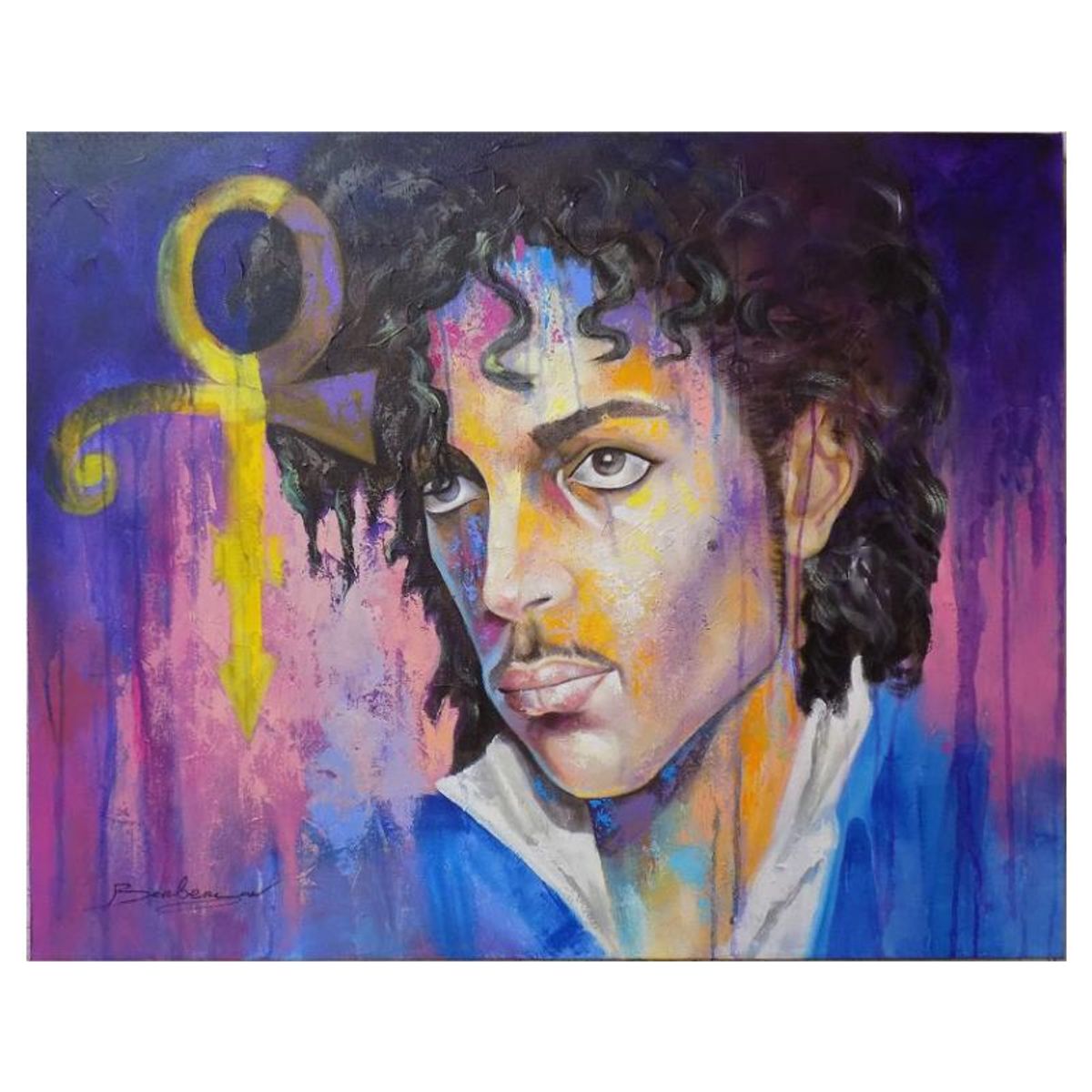 Berberyan, "Prince" Hand Signed Original Painting on Canvas with Letter of Authenticity.
