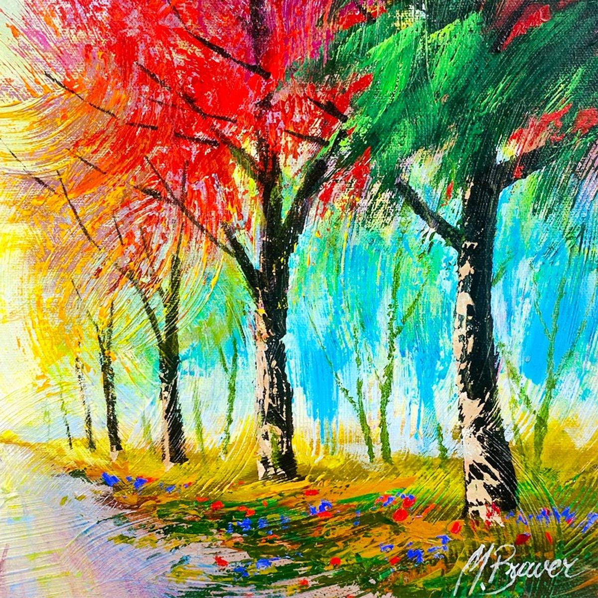 Mark Braver, Original Acrylic Painting on Canvas, Hand Signed with Letter of Authenticity.