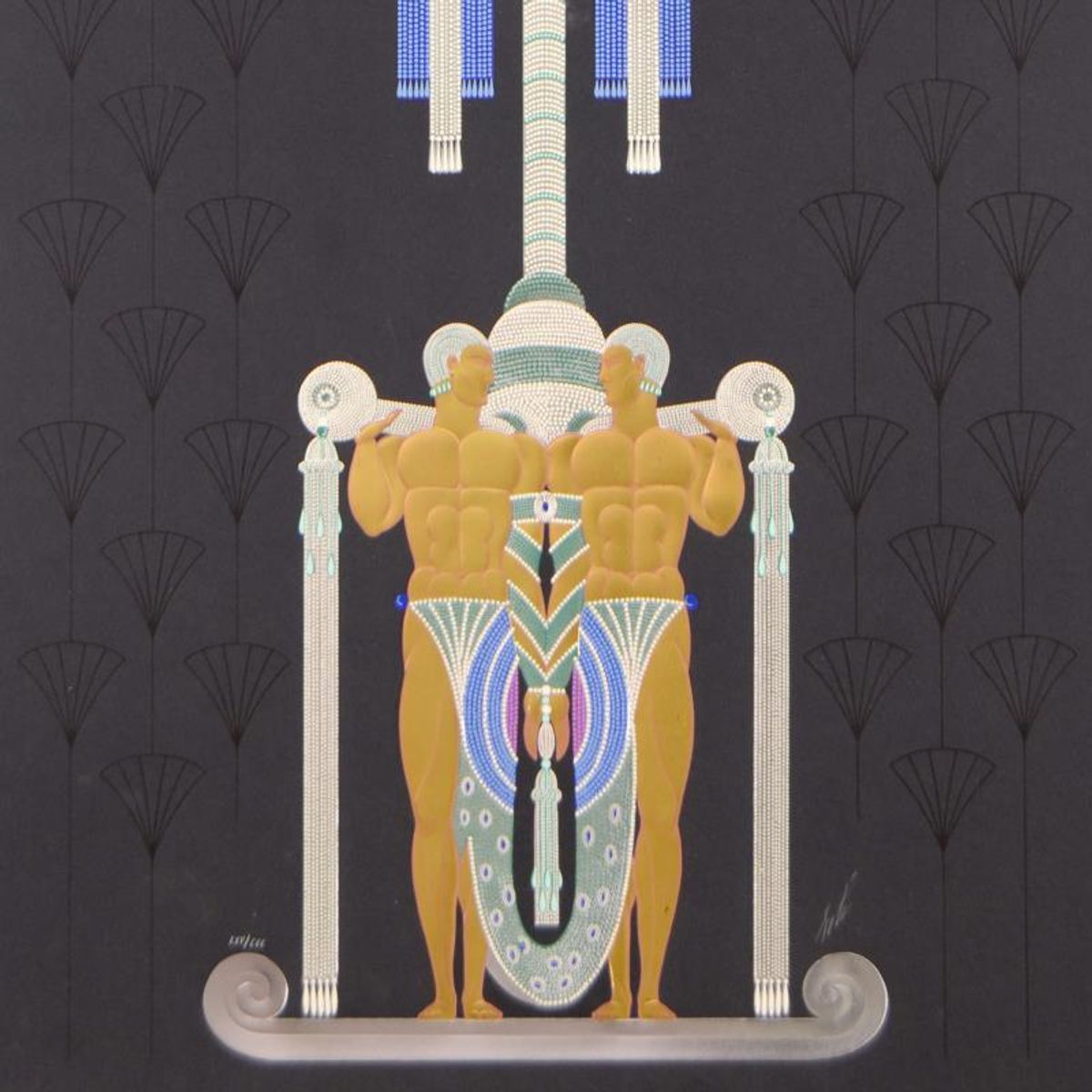 Erte (1892-1990), "Les Pretresses" Hand Signed Limited Edition Serigraph, Numbered LXV/CCC with Certificate of Authenticity.