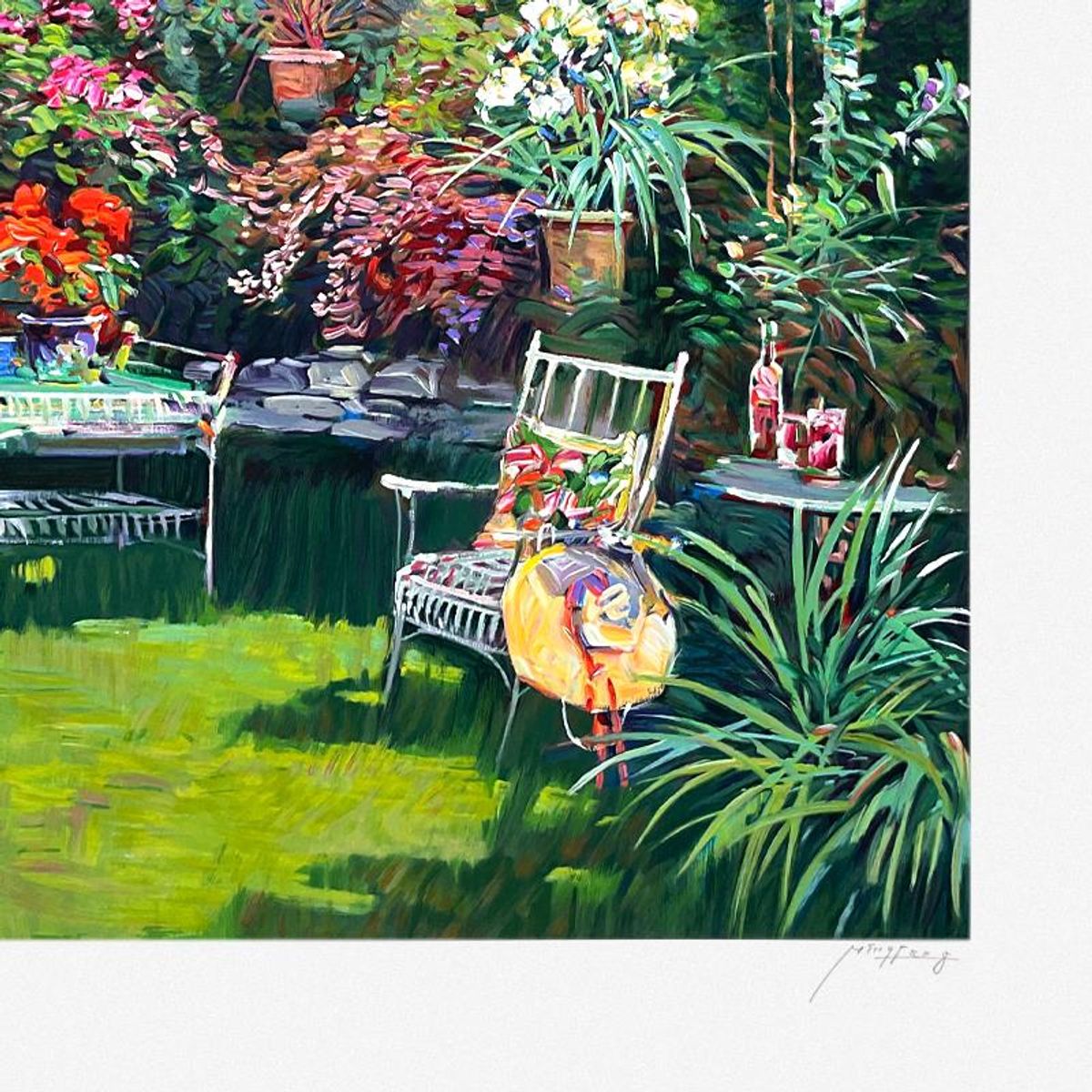 Ming Feng, "Retreat in Bloom" Limited Edition Printer's Proof Serigraph, Numbered 1/21 and Hand Signed with Letter of Authenticity
