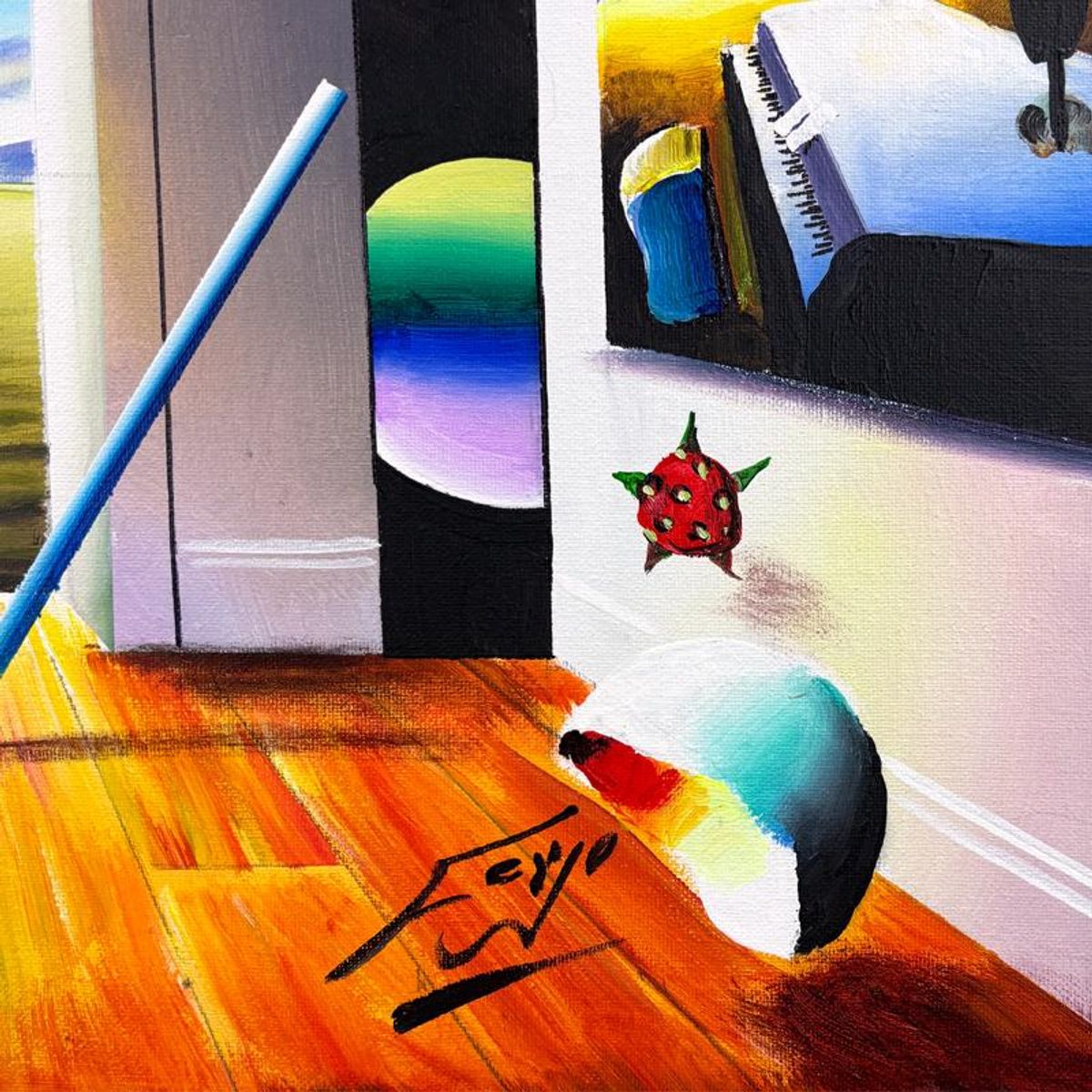 Ferjo, Original Acrylic Painting on Canvas, Hand Signed with Letter of Authenticity.