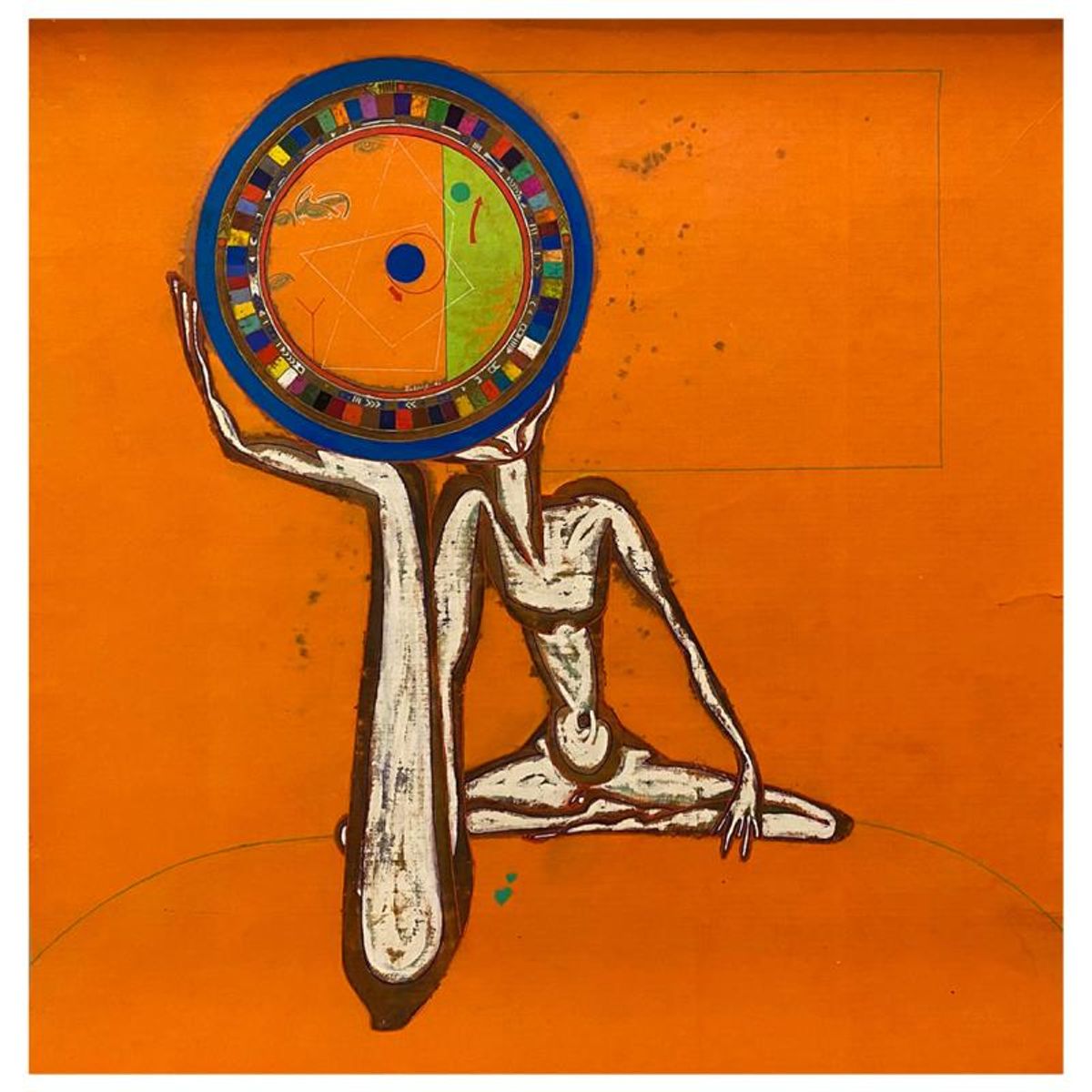 Lu Hong, "Esotericist" Original Mixed Media Painting, Hand Signed and with Letter of Authenticity.