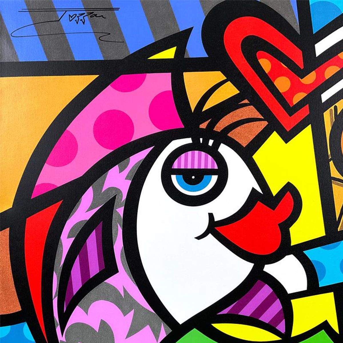 Jozza, "Boy and the Fish" Limited Edition on Gallery Wrapped Canvas, Numbered 2/50 and Hand Signed with Letter of Authenticity.