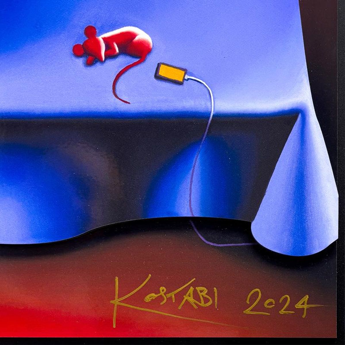 Mark Kostabi, "Bedtime Stories" Limited Edition 3D Serigraph on Board, AP Numbered 9/9 and Hand Signed with Letter of Authenticity.