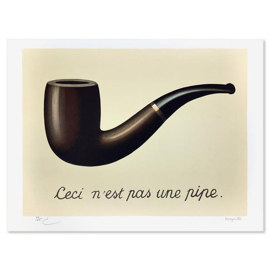 Rene Magritte 1898-1967 (After), "La Trahison des Images" Framed Limited Edition Lithograph, Estate Signed and Numbered 88/275 with Certificate of Authenticity.