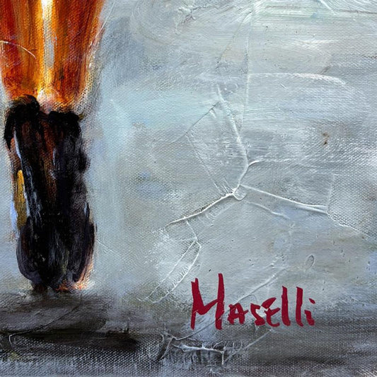 Michael Maselli, "A Friendly Walk" Original Painting on Canvas, Hand Signed with Letter of Authenticity.
