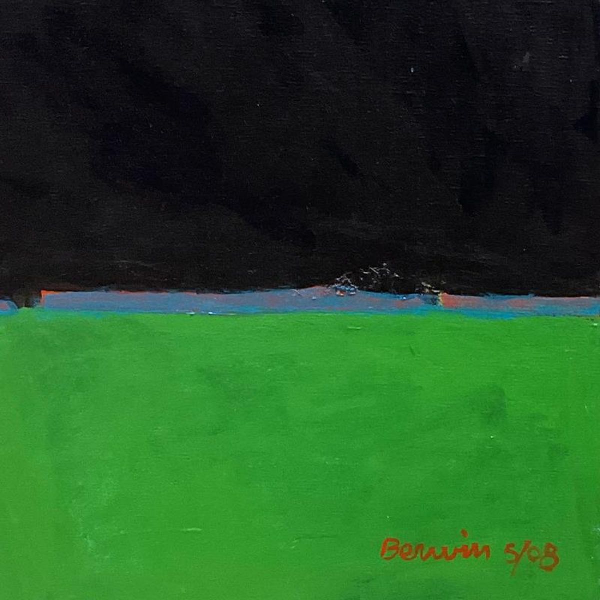 Milton Berwin (1925-2023), Original Painting on Canvas (48" x 52"), Hand Signed with Letter of Authenticity.