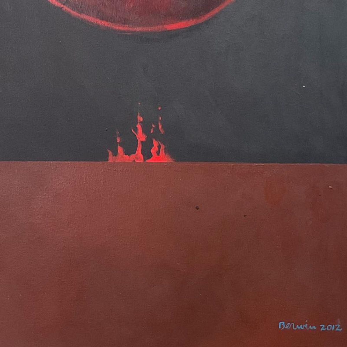 Milton Berwin (1925-2023), Original Painting on on Canvas (48" x 62"), Hand Signed with Letter of Authenticity.