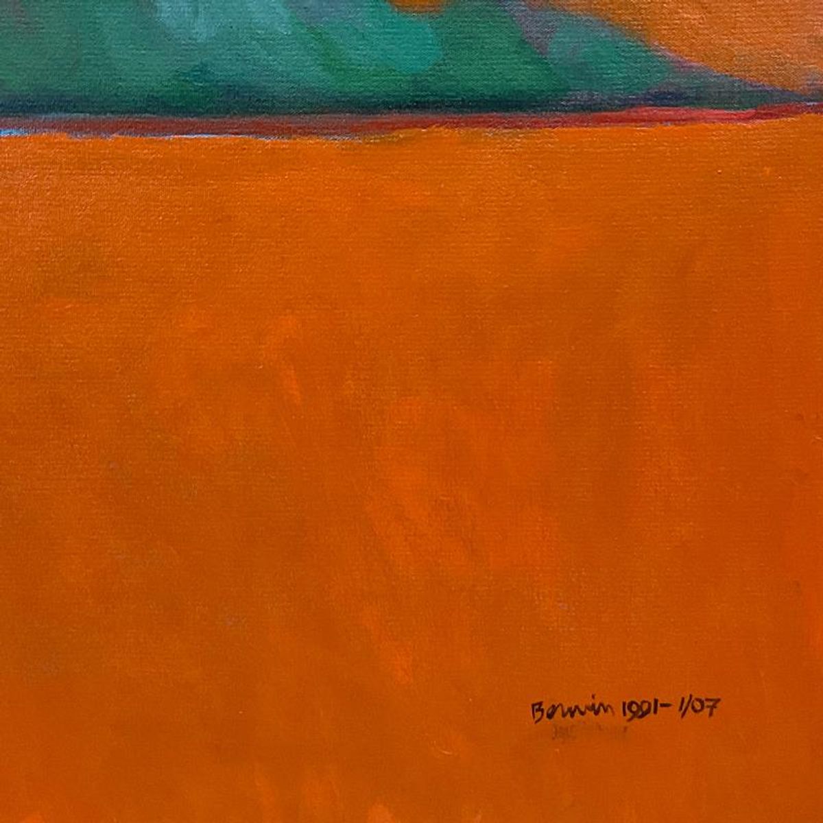 Milton Berwin (1925-2023), Original Painting on Canvas (60" x 48"), Hand Signed with Letter of Authenticity.