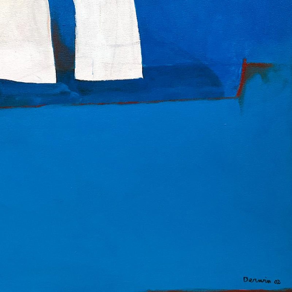Milton Berwin (1925-2023), Original Painting on Canvas (66" x 52"), Hand Signed with Letter of Authenticity.