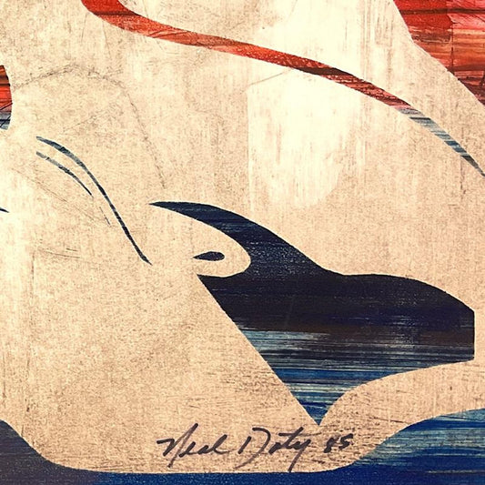 Neal Doty (1941-2016), One-of-a-Kind Mixed Media Linocut, Hand Signed with Letter of Authenticity.