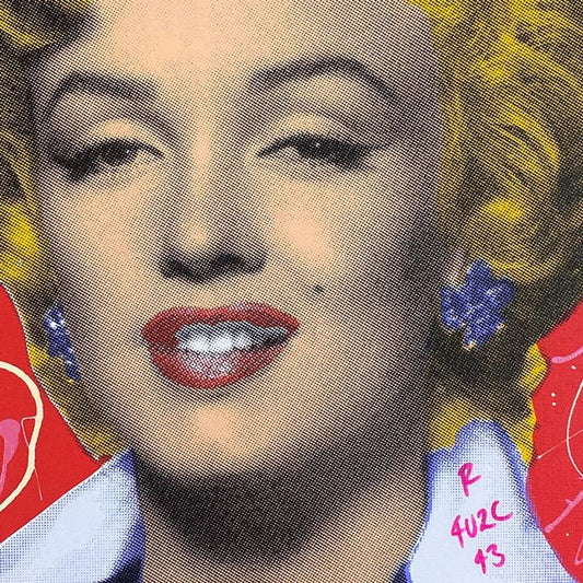Ringo Daniel Funes, "Marilyn Classic" Framed One-of-a-Kind Mixed Media on Canvas, Hand Signed with Letter of Authenticity.