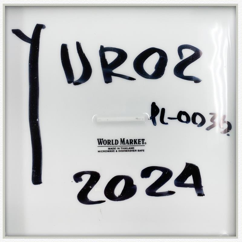 Yuroz, Framed Hand Painted Ceramic Plate, Hand Signed with Letter of Authenticity.