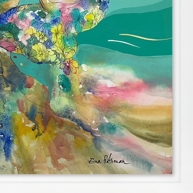 Zina Roitman, Framed Hand Signed Original Painting with Letter of Authenticity.
