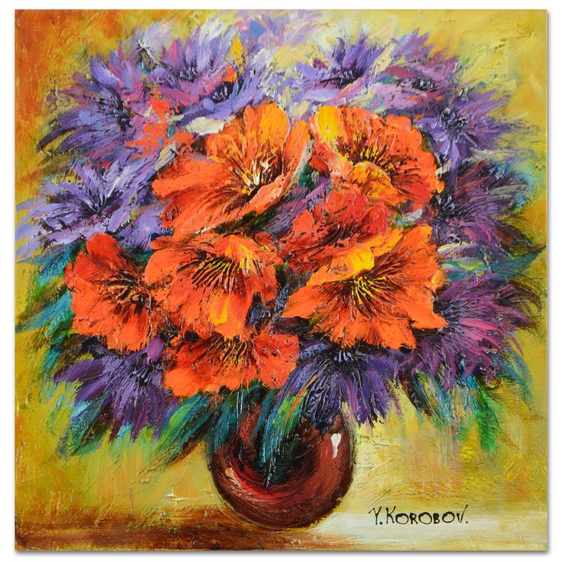 Yana Korobov, Original Acrylic Painting on Canvas, Hand Signed with Letter Authenticity.