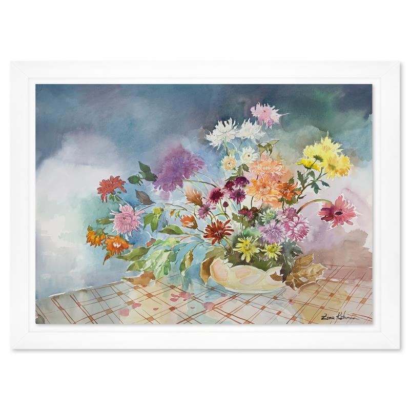 Zina Roitman, Framed Hand Signed Original Painting with Letter of Authenticity.