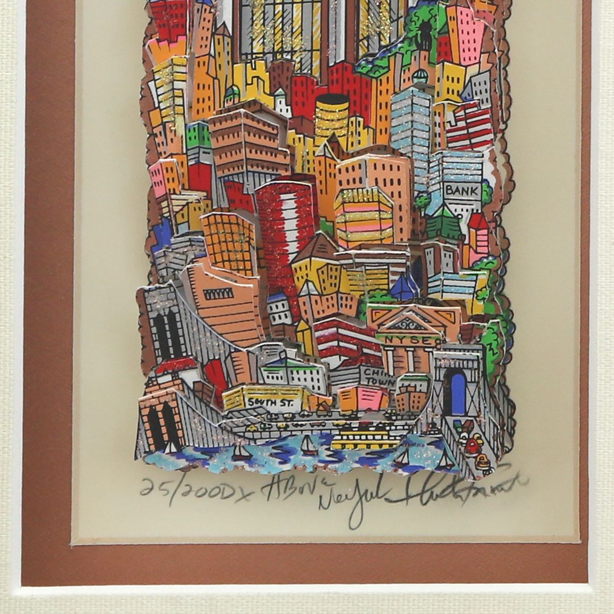 Charles Fazzino- 3D Construction Silkscreen Serigraph "Above Neyal"