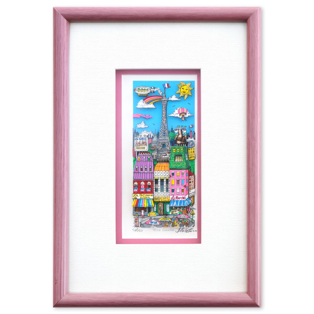 Charles Fazzino- 3D Construction Silkscreen Serigraph "River Gauche"