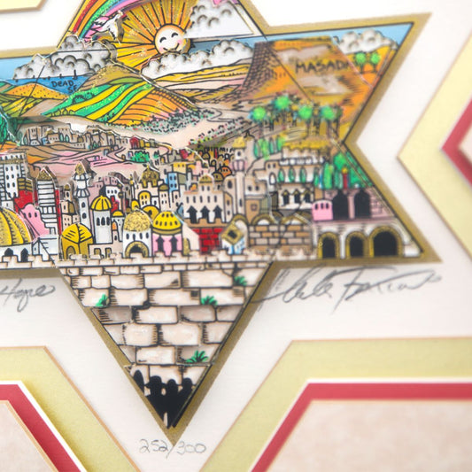 Charles Fazzino- 3D Construction Silkscreen Serigraph "A Star Of Hope"