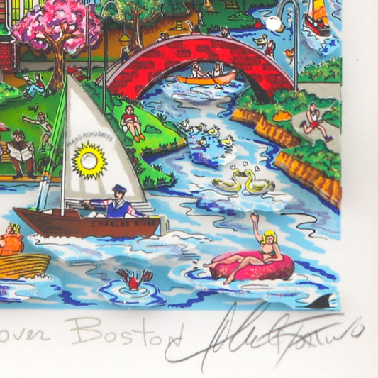 Charles Fazzino- 3D Construction Silkscreen Serigraph "Balloons over Boston"