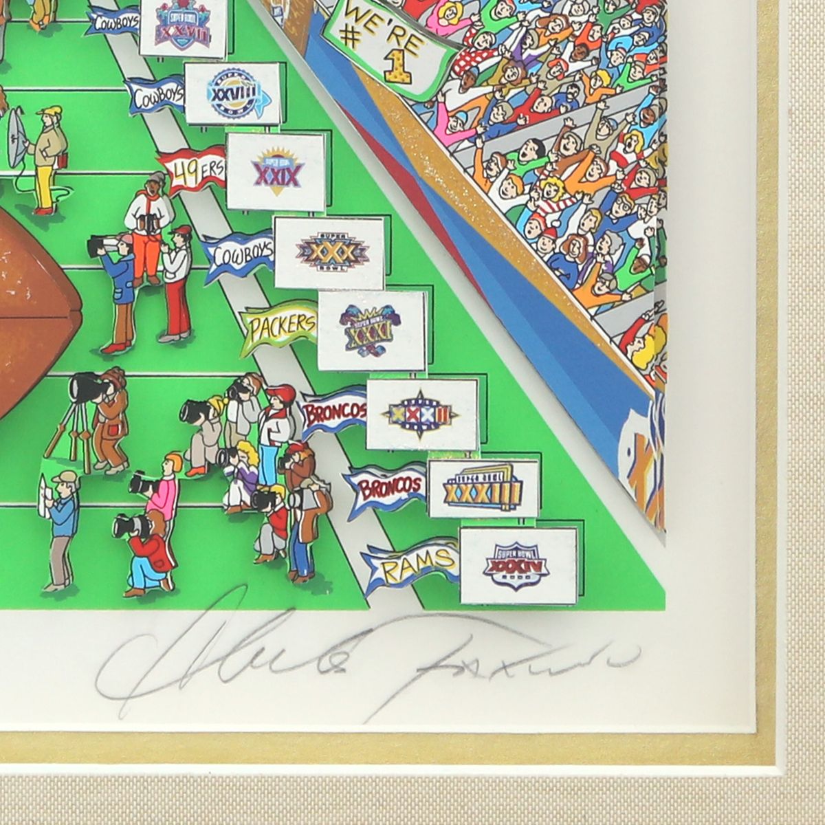 Charles Fazzino- 3D Construction Silkscreen Serigraph "Super Bowl"