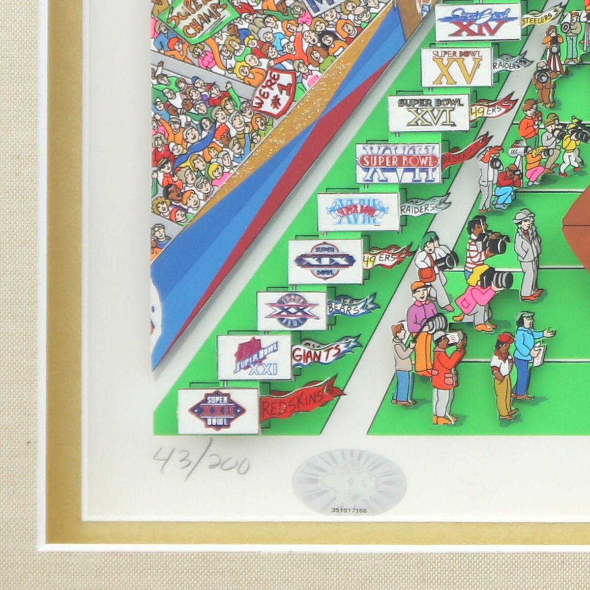 Charles Fazzino- 3D Construction Silkscreen Serigraph "Super Bowl"