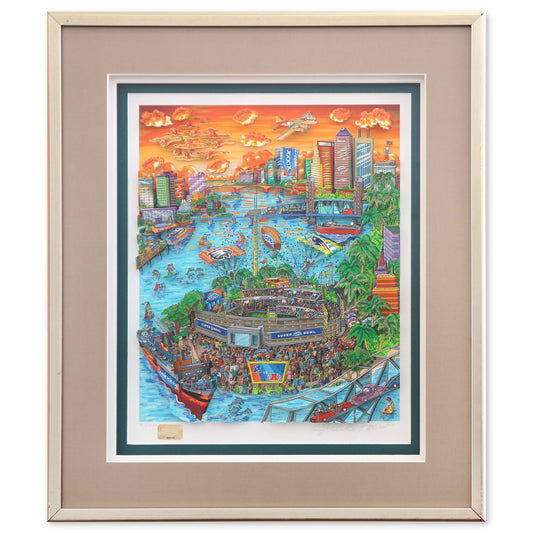 Charles Fazzino- 3D Construction Silkscreen Serigraph "Super Bowl"