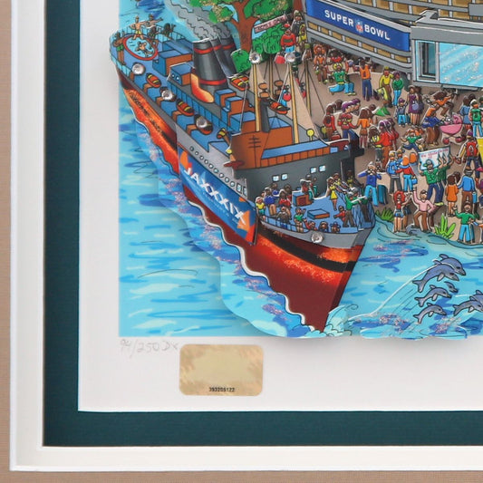 Charles Fazzino- 3D Construction Silkscreen Serigraph "Super Bowl"