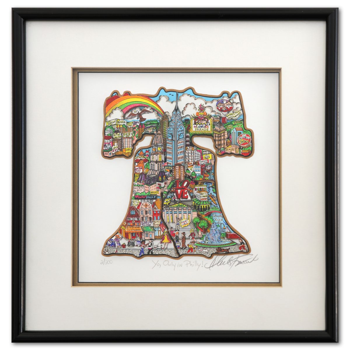 Charles Fazzino- 3D Construction Silkscreen Serigraph "Yo, Only in Philly"