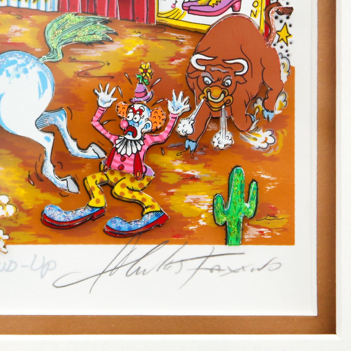 Charles Fazzino- 3D Construction Silkscreen Serigraph "Rodeo Round-Up"