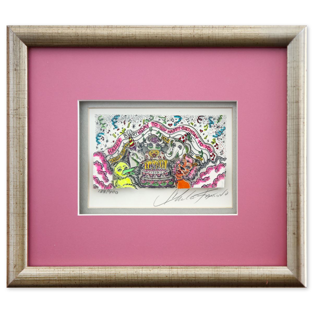 Charles Fazzino- 3D Construction Silkscreen Serigraph "Happy Birthday"