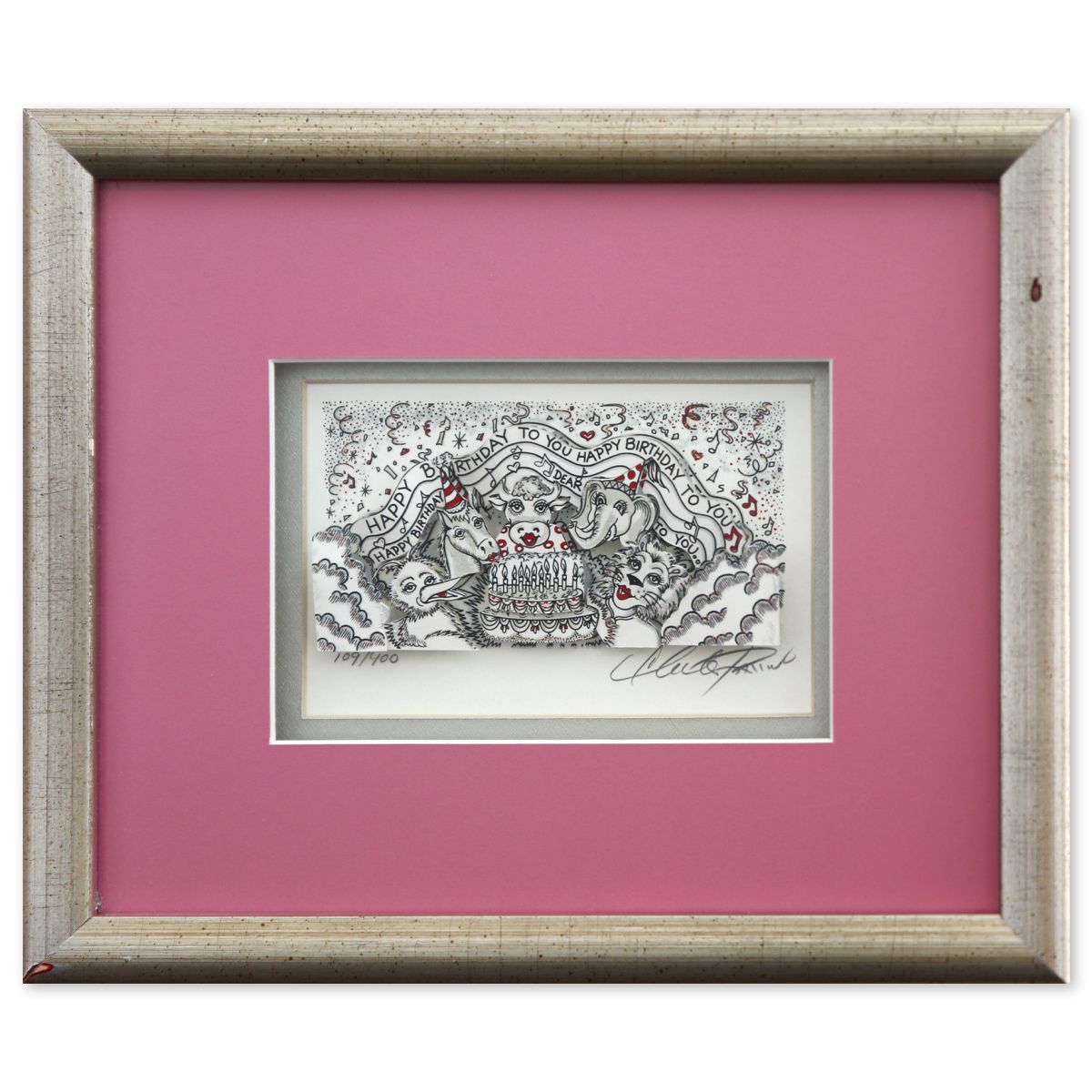 Charles Fazzino- 3D Construction Silkscreen Serigraph "Happy birthday"