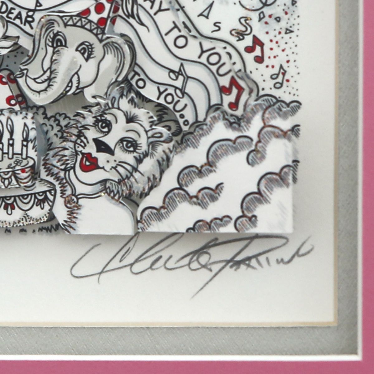 Charles Fazzino- 3D Construction Silkscreen Serigraph "Happy birthday"