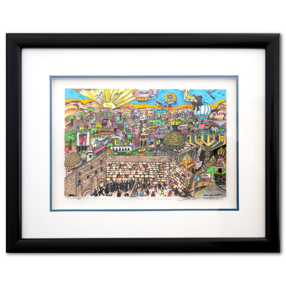 Charles Fazzino- 3D Construction Silkscreen Serigraph "Next Year in Jerusalem"