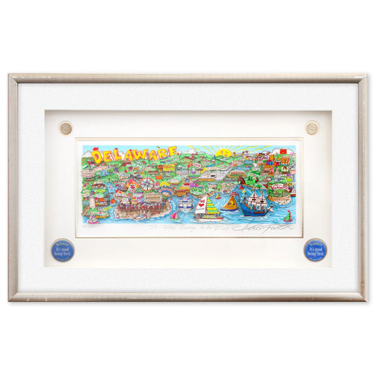 Charles Fazzino- 3D Construction Silkscreen Serigraph "It Takes Courage to be First!"