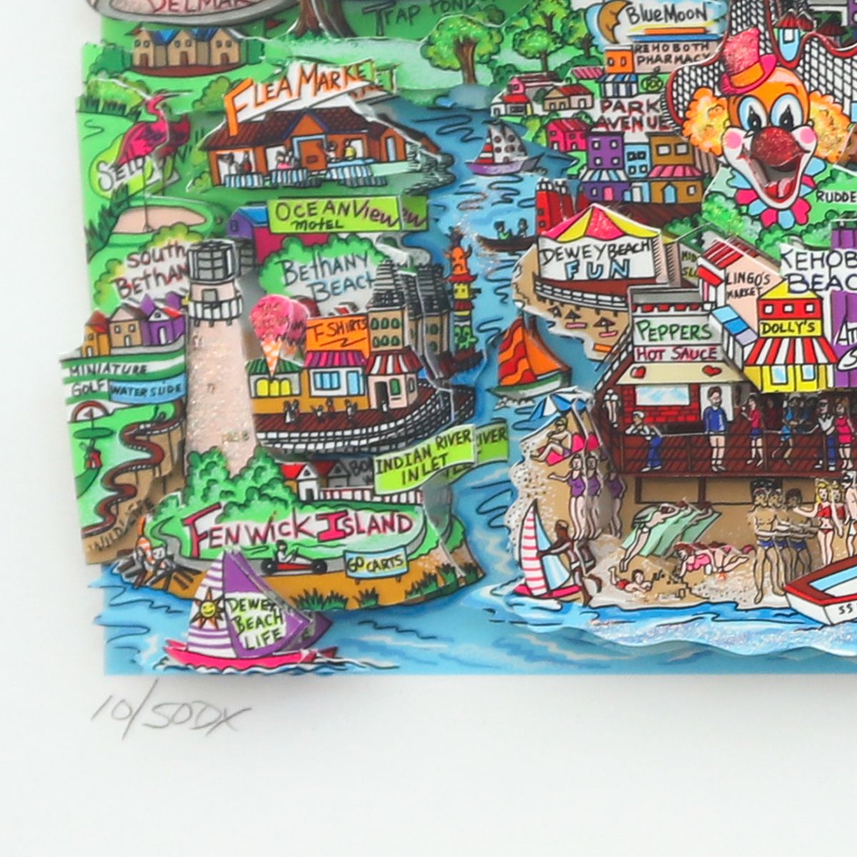 Charles Fazzino- 3D Construction Silkscreen Serigraph "It Takes Courage to be First!"